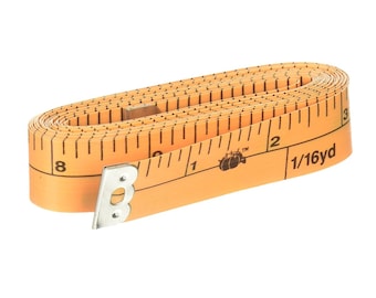 Nastro di misurazione Dritz Quilting da 288 pollici, nastro di misurazione; cucito, sarta, nastro di misurazione flessibile morbido in tessuto arancione/giallo per sartoria