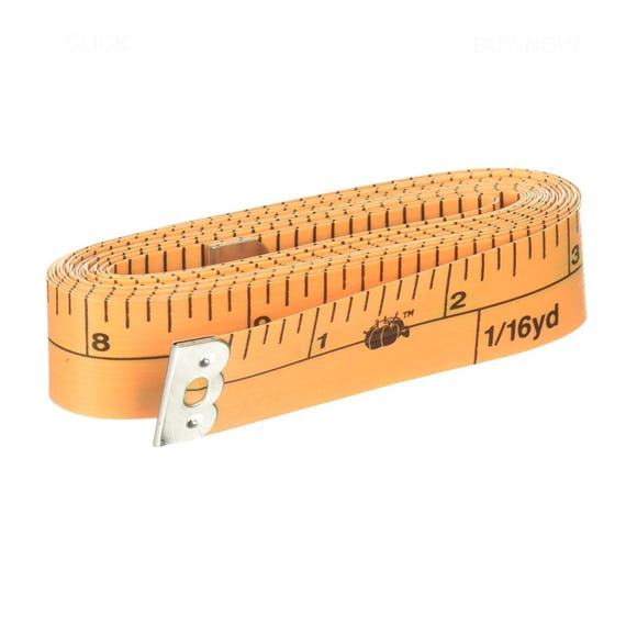 Seamstress OrangeYellow Tailor Cloth Soft Flexible Ruler Tape Measuring Tape; Sewing Dritz