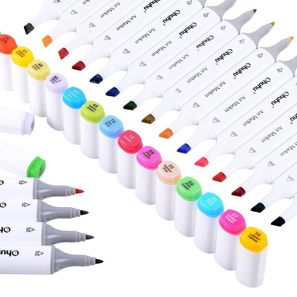 100 Markers Artist Set Set of 100 Marker Pens, Twin Dual Tips Sketch, Ciao,  Manga, Anime, Drawing, Adult Book Coloring, Bible Journaling 