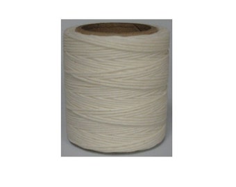 White Sewing Beading Polycord; Polyester Waxed Thread, Cord, String; 0.5 mm, 210 Feet; 2 Spools