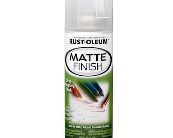 Rust-Oleum Clear Matte Coating Varnish Sealant Spray; Rust-Oleum Oil Based Protective Topcoat Coating Aerosol Spray, Anti Glare; 11-Ounce