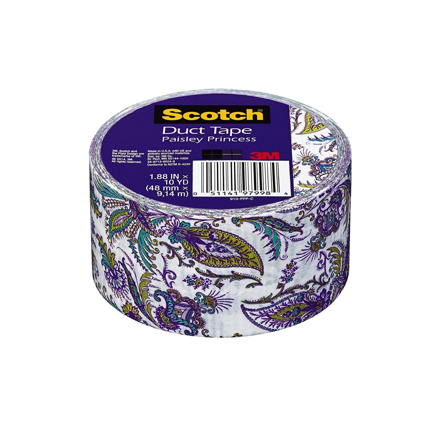 Scotch 1.88-in x 30-ft Pink Paisley Duct Tape at