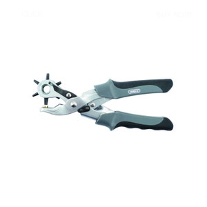 Leather Hole Punch, Revolving Turning Rotary Leather Belt Hole Puncher Pliers Hand Tool, Heavy Duty Punch; 5/64 In to 3/16 In; General Tools