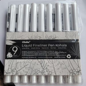 Pennarelli da disegno liquidi a punta fine da 9 misure, inchiostro nero impermeabile e resistente all'alcool; Sketching Journaling Anime, Ohuhu Kohala Artist Set