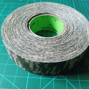 Green Camo, Camouflage Patern Tape, Waterproof 1 inch, 2.5cm Wide 27 yards, 25m Camo, Hockey, Duct Tape image 2