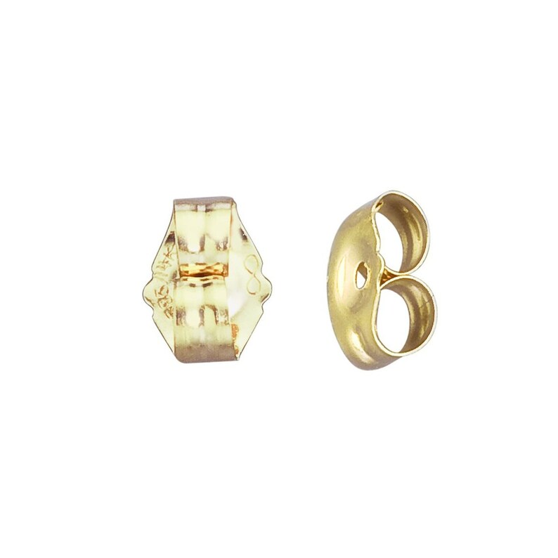 14K Yellow Gold Small Friction Earring Backs Ear Post Nuts Etsy