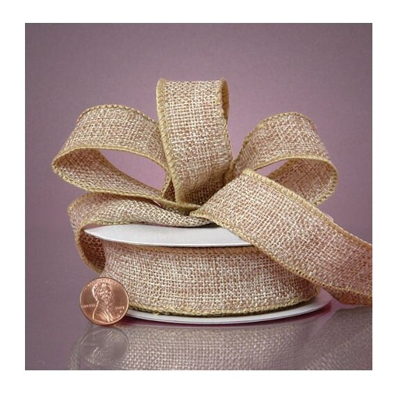 Synthetic Burlap Ribbon, Jute Canvas Natural Jute Burlap Ribbon