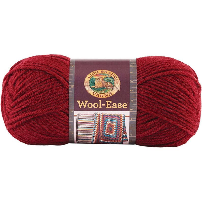 Knitting Afghan Macram\u00e9 Wool /& Acrylic Yarn; Worsted Cranberry Red Yarn; Crocheting Aran