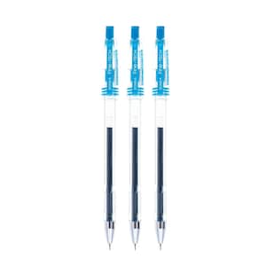 3 Sky Blue Korean Gel Ink Kawaii Cute Pens; Adult Coloring Books, Bible Journaling, Planer Midori, DONG-A Fine-Tech Gel Pens 0.3mm Tip Point