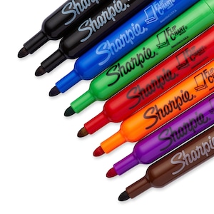 Color Sharpie Bullet Tip Permanent Markers, 8 Pack Sharpie Flip Chart Markers Assorted Colors;  Sharpie Arts Crafts
