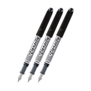Pilot Disposable Fountain Pen, Pilot Varsity Black Fountain Pen, Pack of 3