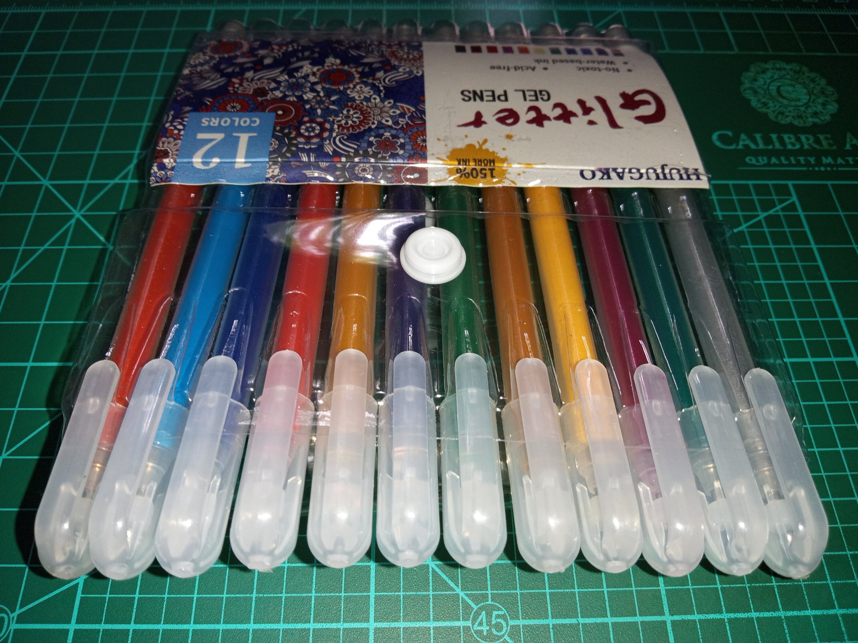 set di penne gel glitterate fluorescenti, per scarabocchiare