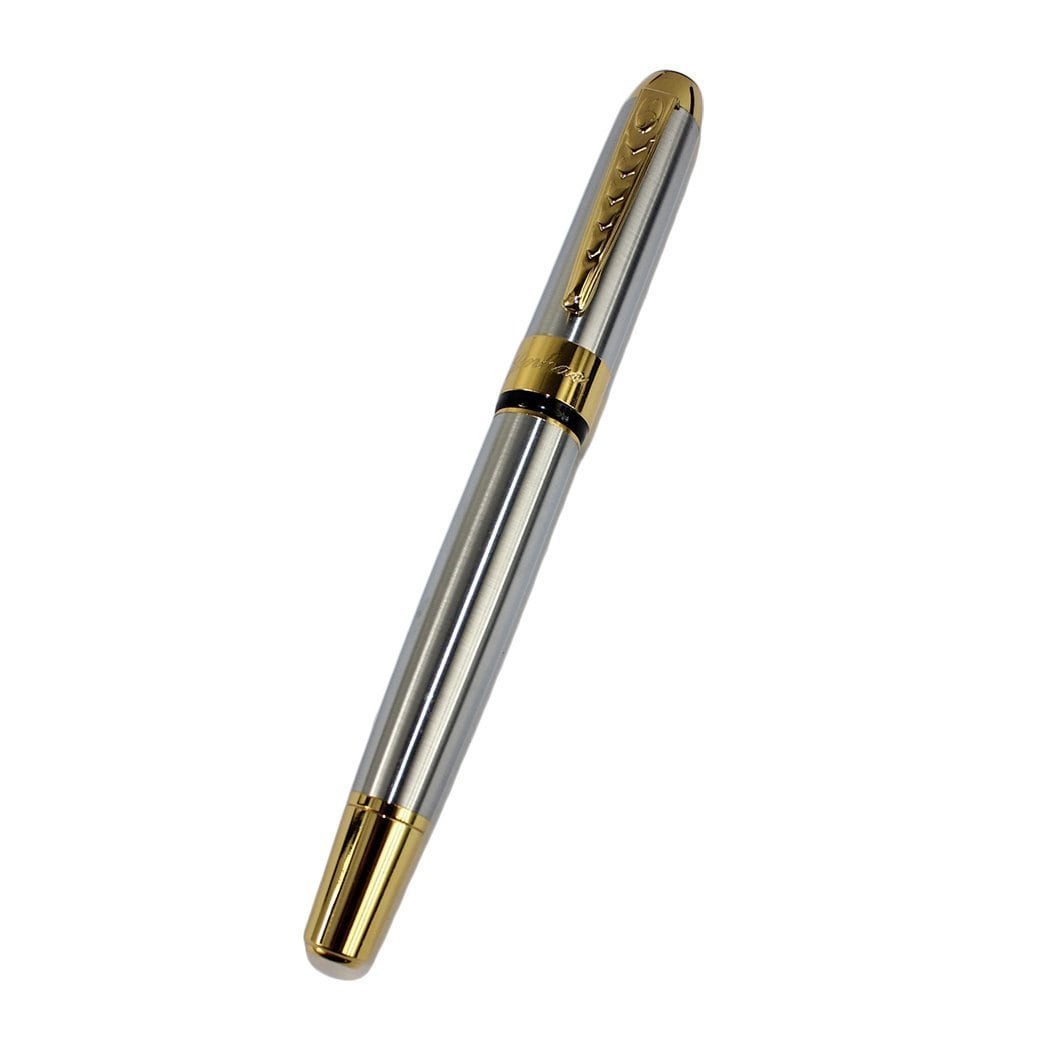 Classic Smooth Writing Fountain Pen 18kgp Gold Medium Nib Etsy