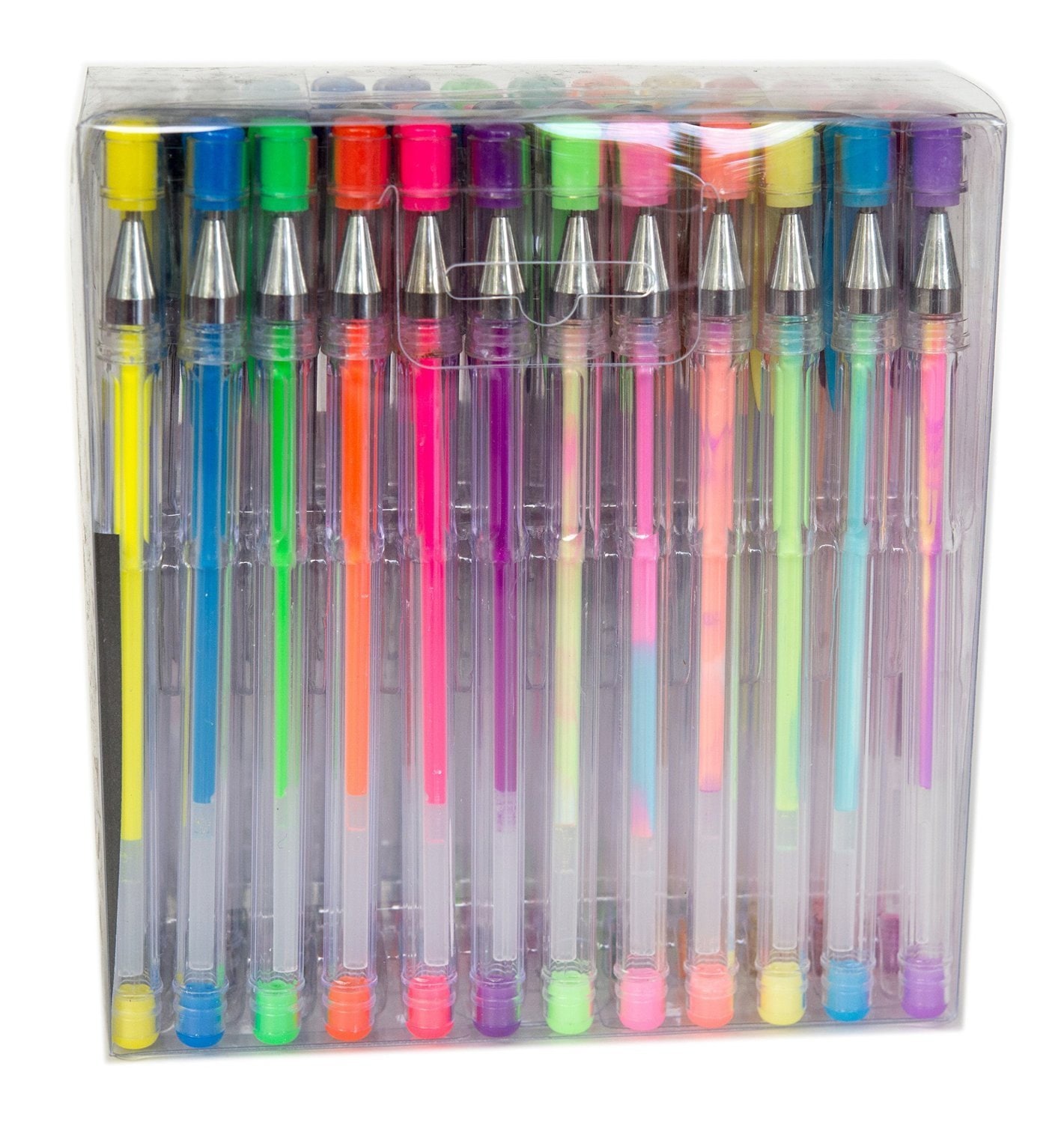 Complete Color Pen Set 100 Pieces- Gel Pen Kit With Standard, Neon