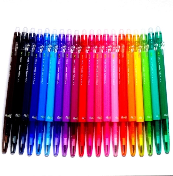 20 Pilot Frixion Erasable Gel Ink Pens, Ball Slim Retractable, Extra Fine  0.38 Mm, 20 Colors Pilot Erasable Frixion Pen, Marker 