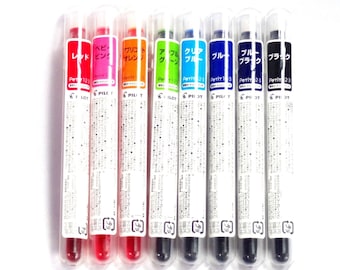 Ink Refill Cartridges for Pilot Petit1 Fountain Pens, Petit2 Markers & Petit3 Brush Pens; All 8 Colors, 24 Cartridges; Japanese Import