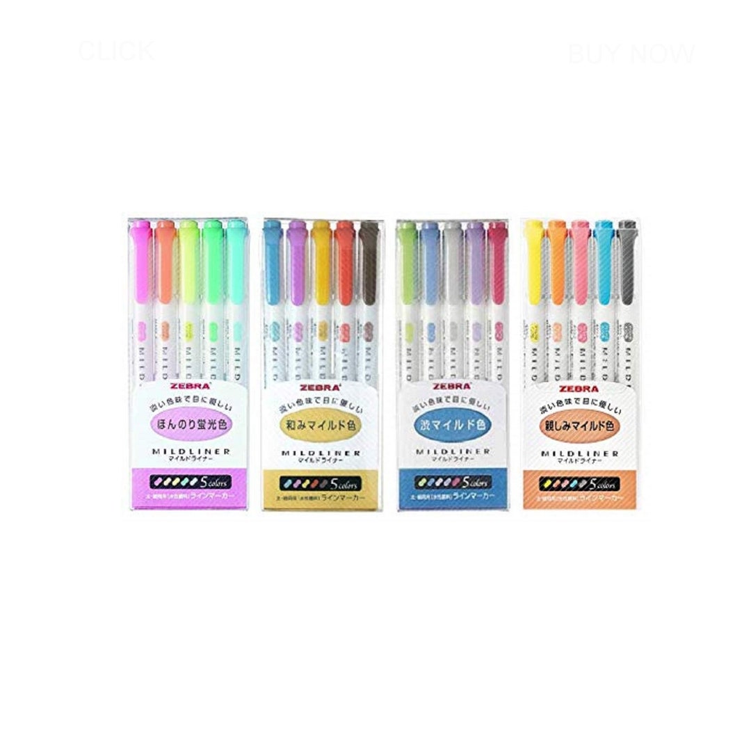 Buy 20 Zebra Mildliner Highlighters, Japanese Import; Kawaii Cute Pens;  Zebra All Colors Highlighter Mildliner, Marker Online in India