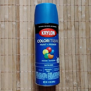 Iris Blue Satin COLORmaxx Paint and Primer, Indoor Outdoor, 12oz Spray Paint Aerosol K05564007