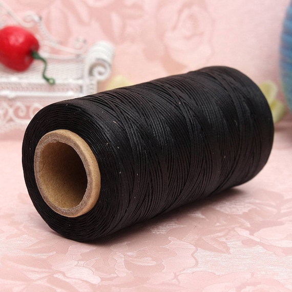 Black Leather Sewing Nylon Waxed Thread, Cord, String 1 Mm, 260m