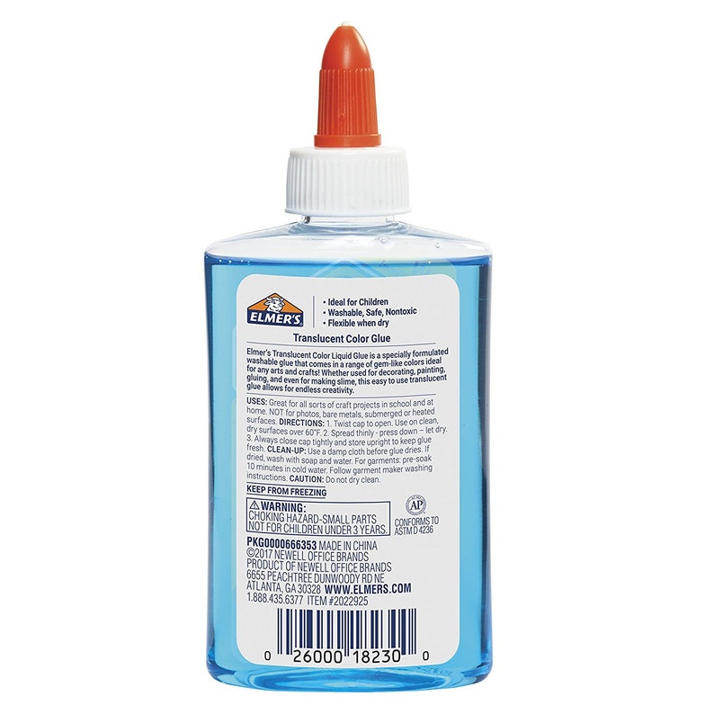 Blue Elmer's Liquid Washable Translucent Color Glue Etsy