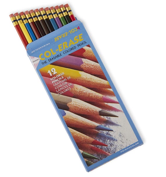 Prismacolor Col-erase Erasable Colored Pencils Set of 12 Book Coloring,  Drawing, Blending, Shading & Rendering, Prismacolor Arts Crafts 