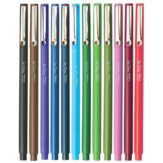 Marvy Uchida Le Pens Multicolor Set, 0.3mm Fine Point Pens, Smudge Proof  Ink