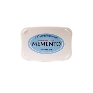 Tsukineko Memento Blocco inchiostro a grandezza naturale, Cielo estivo; Tampone di inchiostro trasparente e per timbratura in gomma, disegno, scrapbooking, illustrazione, creazione di carta