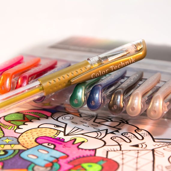 12 Coloring Book Kawaii Cute Gel Pens Adult Coloring Books 