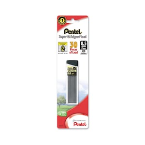 Mechanical Pencil Lead Refills, Automatic Pencil Pencil Lead Refill, Pentel Super Hi-Polymer Lead Refill; 0.5mm Fine, HB, 30 Pieces of Lead