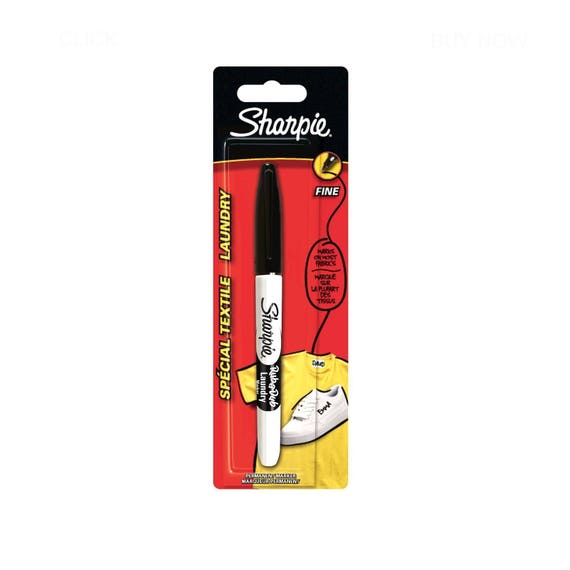 Sharpie Rub-A-Dub Black Permanent Laundry Fabric Marker; Fine Tip; Iron-on  Labels, Plastic, Canvas, Marking Patterns, ID Marking.