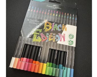 36 Colored Pencils Art Set; Faber-Castell Black Edition Color Pencils, FC116436