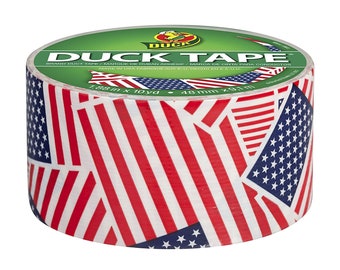 U.S. Flag Printed Duct Washi Tape, 1.88" (48mm) x 10Y (9M) Decorations, Gift Wrapping, Planners, Scrapbooking, Card Making