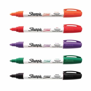 White Sharpie Paint Markers Oil Based One Each of Extra Fine, Fine, Medium  & Bold Point, Tip Sharpie Paint Markers, Pens 