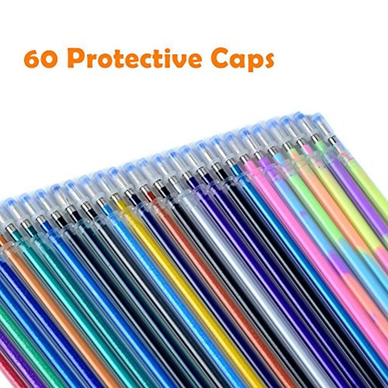 Gel Ink Refills for Gel Pens 60 Colors Glitter Metallic Etsy