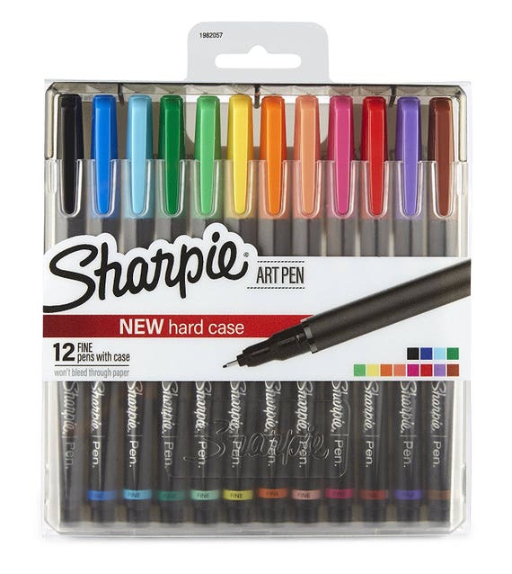 6 Writing, Calligraphy Sharpie Wraps Pens Fine Point Tip Pen, Stylo, 6  Colored Cute Kawaii Pens Back, Blue, Red, Green, Purple, and Orange 