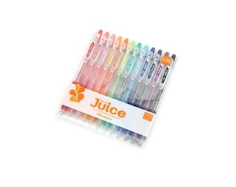 12 Color Pilot Juice Coloring Gel Pens, Knock, 0.38 mm Ultra Fine Tip; Japanese; Adult Coloring Books, Bible Study, Planner Kawaii Cute Pens