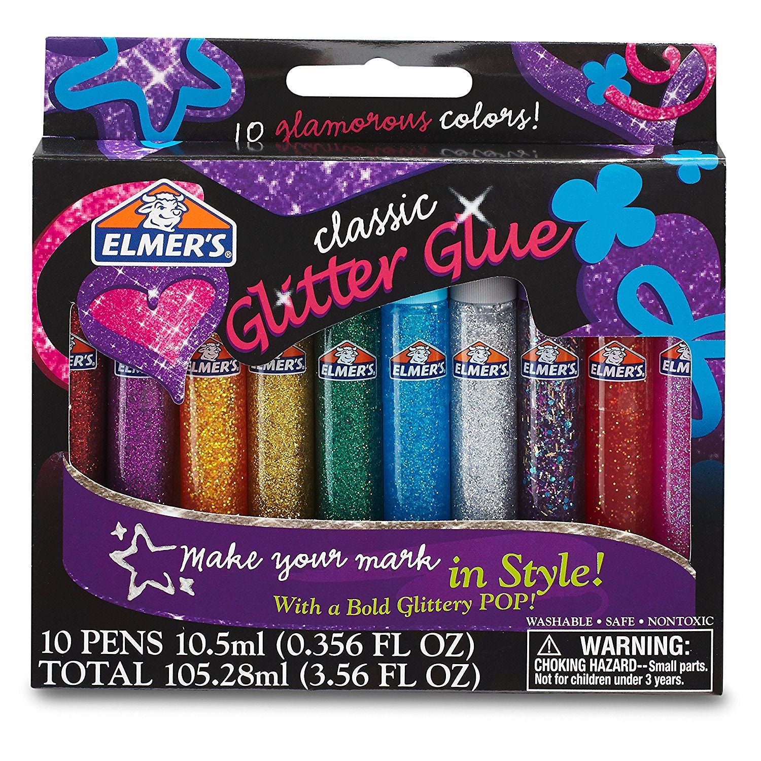 Elmer's Liquid Glitter Glue, Washable, Blue, 6 oz