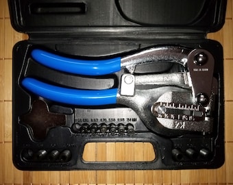 Heavy Duty Hand Held Hole Power Punch, Metal Hole Puncher Pliers Hand Tool; 3/32 Inch to 9/32 Inch; Neiko