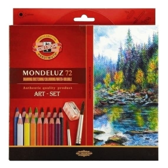 12 Professional Watercolor Pencils, with a Brush for Kids , Adult Coloring  ASTM