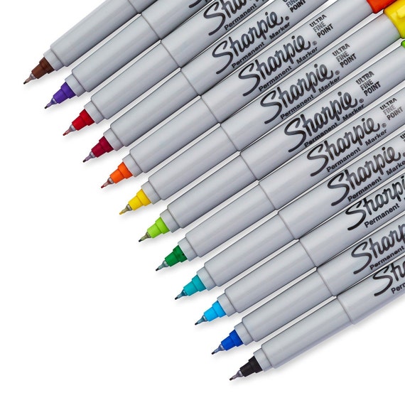 Sharpie Permanent Markers, Ultra-Fine and Fine Point Assorted Colors, 12 Count