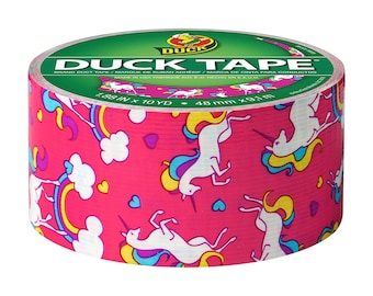 Unicorn Pink Printed Duct Washi Tape, 1.88" (48mm) x 10Y (9M) Decorations, Gift Wrapping, Planners, Scrapbooking, Card Making