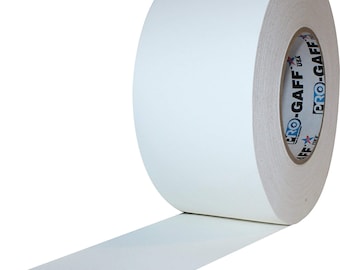 White Gaffer Tape; Wide 3inx55yd Heavy Duty Pro Grade Gaffer's Non-Reflective, Waterproof, Multipurpose Tape