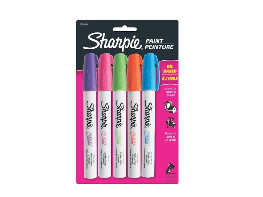 Sharpie Paint Marker Medium Point Oil Based All 5 Fashion Color Set