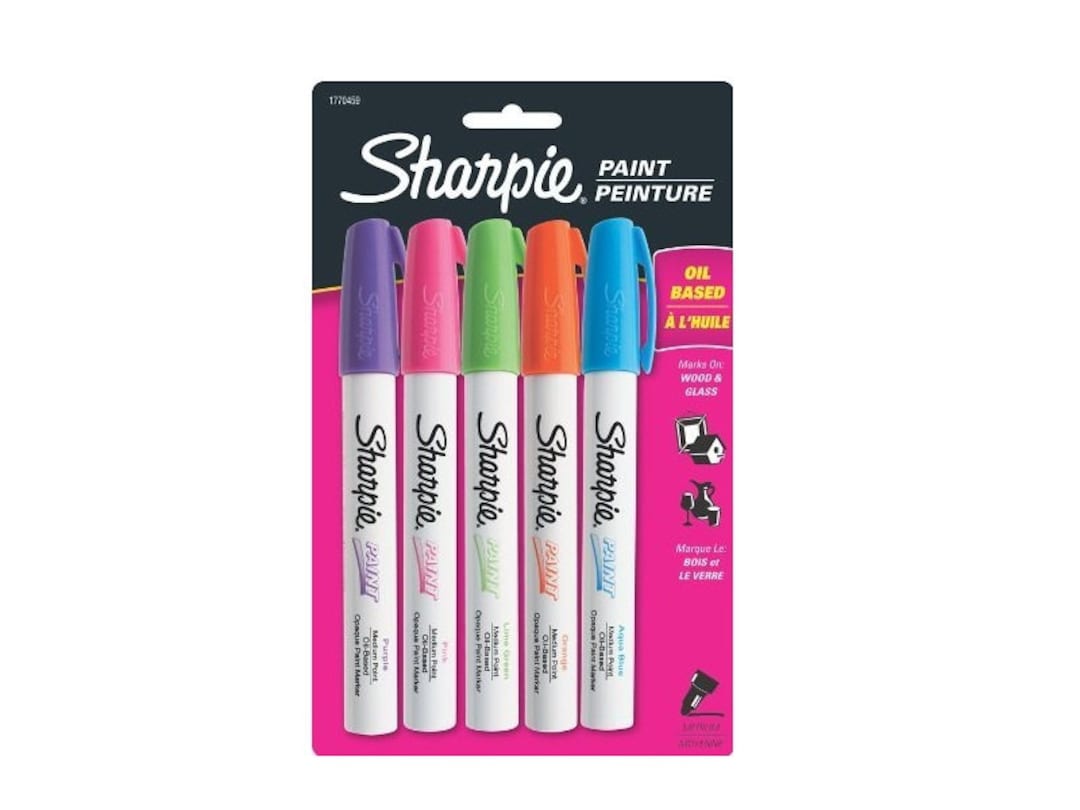 Sharpie Oil-Based Paint Markers, Medium Point, Assorted Fashion Colors, 5-Count