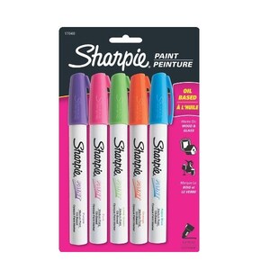 Sharpie Oil Based Medium Point Paint Markers, 5 Fashion Colored Markers  Sharpie Drawing Arts Crafts Paint Oil Markers 