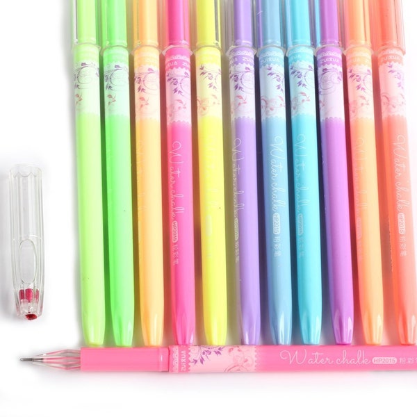 12 Pastel Candy Colors Coloring Gel Pens; Adult Coloring Books, Drawing, Bible Study, Planner, Scrapbooking, Diary; Kawaii Cute Gel Pens