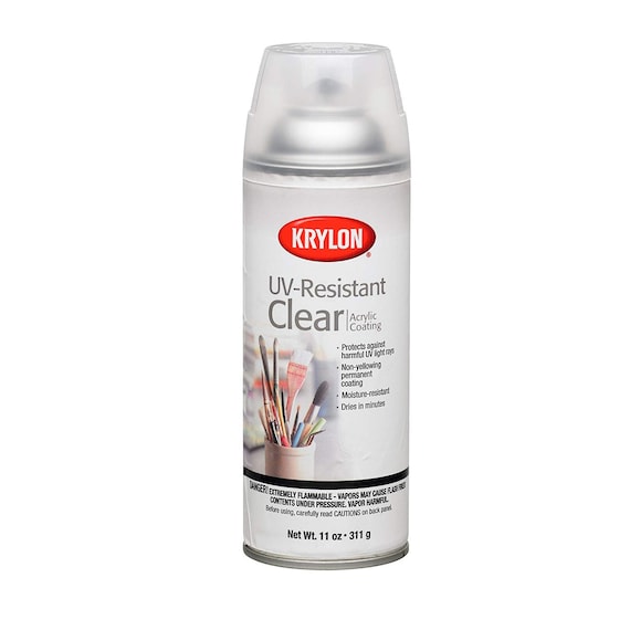 UV-Resistant Clear Gloss Coating Varnish Sealant; Krylon K01305 Gallery Series Artist and Clear Coatings Aerosol Spray, 11-Ounce