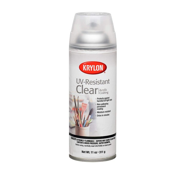 UV-Resistant Clear Gloss Coating Varnish Sealant; Krylon K01305 Gallery Series Artist and Clear Coatings Aerosol Spray, 11-Ounce