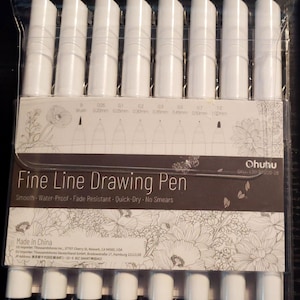 8 misure di penne micro-disegno fineliner, inchiostro nero pigmentato impermeabile, ultra-fine, fine e pennello disegno diario schizzo artista set, Ohuhu