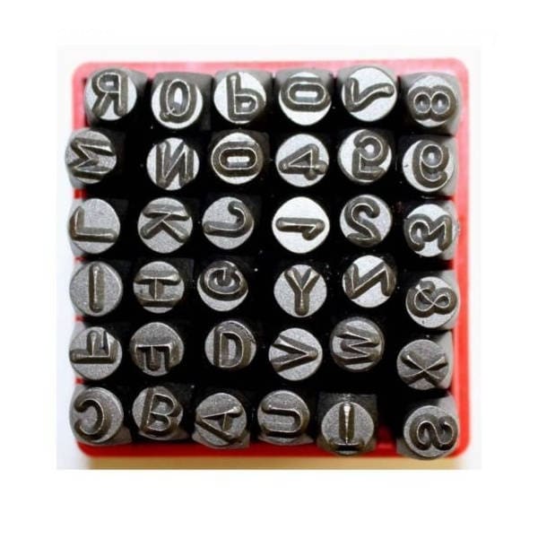 1/4 inch, 6mm Metal Punch Stamp Set, Chrome Vanadium Steel, Uppercase Letters & Numbers Stamp Set; Metal, Wood, Plastic and Leather Punches